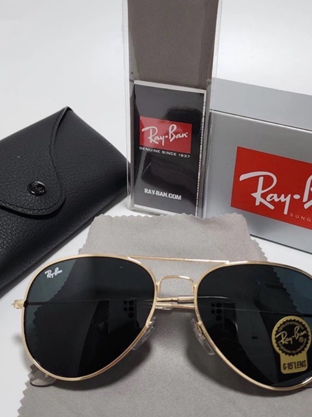Ray-Ban RB3025 Aviator Pilot Sunglasses Gold Metal Frame Gray Lens 58mm